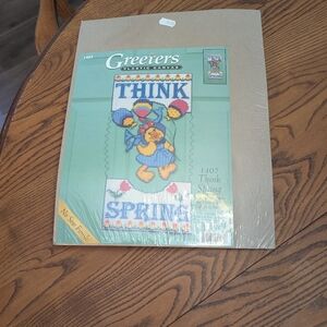 Greeters Plastic Canvas Think Spring Kit. Not Opened. Party Duck. 8.5 X 17